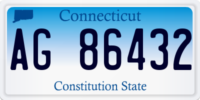 CT license plate AG86432