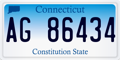 CT license plate AG86434
