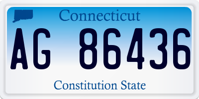 CT license plate AG86436