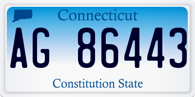 CT license plate AG86443