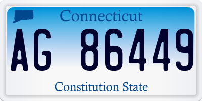 CT license plate AG86449