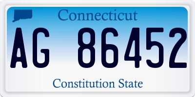CT license plate AG86452
