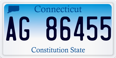 CT license plate AG86455