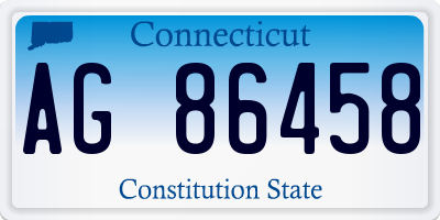 CT license plate AG86458