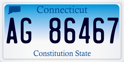 CT license plate AG86467