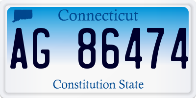 CT license plate AG86474