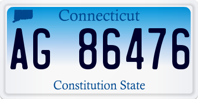CT license plate AG86476