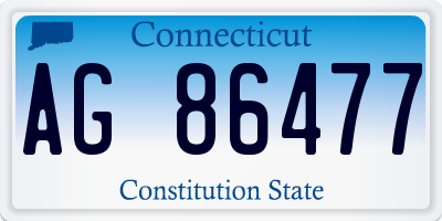 CT license plate AG86477