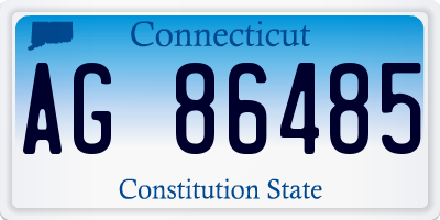CT license plate AG86485
