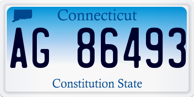 CT license plate AG86493