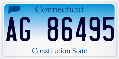 CT license plate AG86495