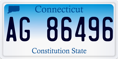 CT license plate AG86496