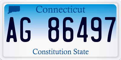 CT license plate AG86497