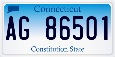 CT license plate AG86501