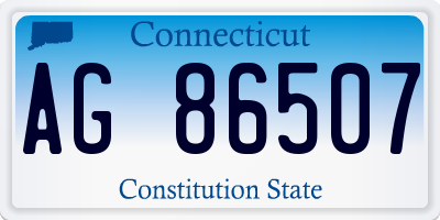 CT license plate AG86507