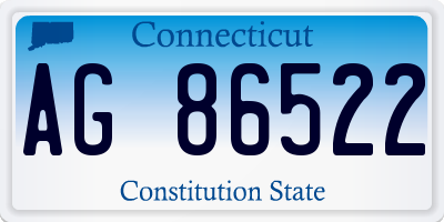 CT license plate AG86522
