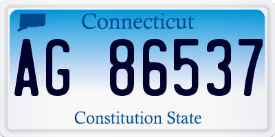 CT license plate AG86537