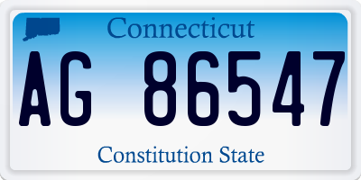 CT license plate AG86547