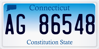 CT license plate AG86548