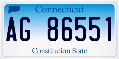 CT license plate AG86551