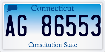 CT license plate AG86553