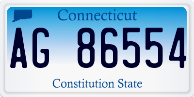 CT license plate AG86554