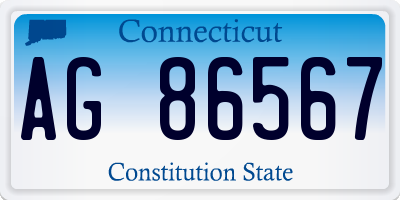 CT license plate AG86567