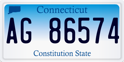 CT license plate AG86574
