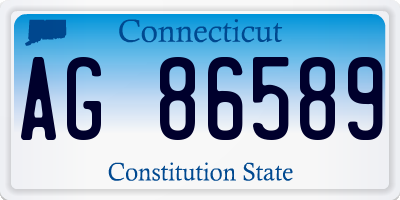 CT license plate AG86589