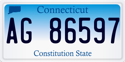 CT license plate AG86597