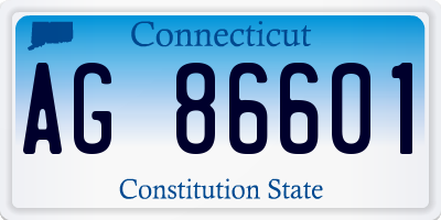 CT license plate AG86601