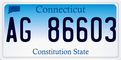CT license plate AG86603