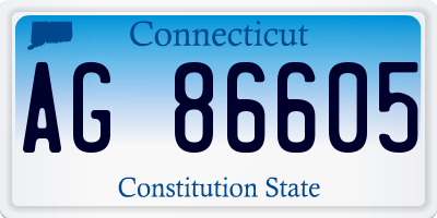 CT license plate AG86605