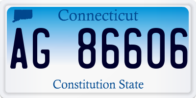CT license plate AG86606