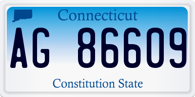 CT license plate AG86609