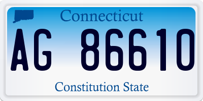 CT license plate AG86610