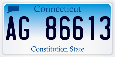 CT license plate AG86613