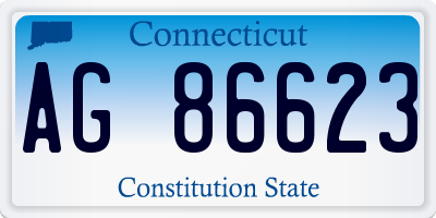 CT license plate AG86623