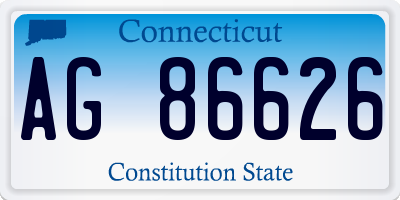 CT license plate AG86626