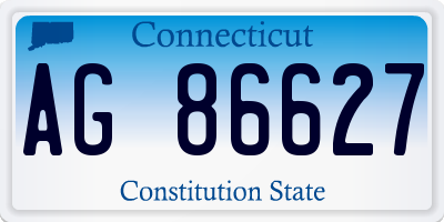 CT license plate AG86627