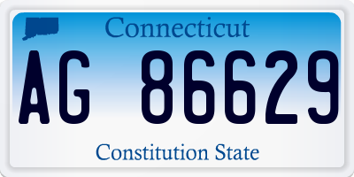 CT license plate AG86629