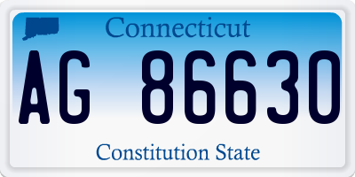 CT license plate AG86630