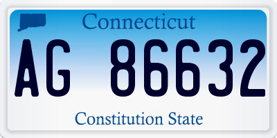CT license plate AG86632