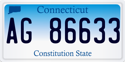 CT license plate AG86633