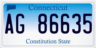 CT license plate AG86635