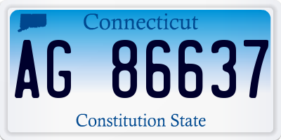 CT license plate AG86637