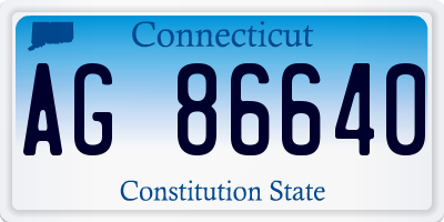 CT license plate AG86640