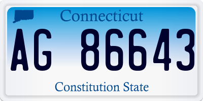 CT license plate AG86643