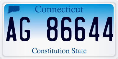 CT license plate AG86644