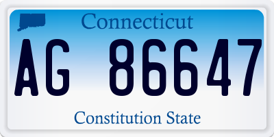 CT license plate AG86647
